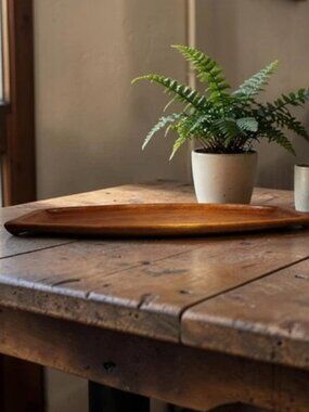Sculpted Wood Tray Haitian Taverneau Wood 18"x7" MCM Arthur Umanoff? Beautiful